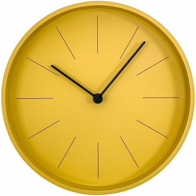 Часы настенные Ozzy, желтые с логотипом в Балашихе заказать по выгодной цене в кибермаркете AvroraStore