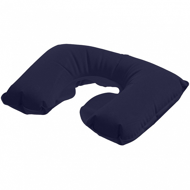 Надувная подушка под шею в чехле Sleep, темно-синяя с логотипом в Балашихе заказать по выгодной цене в кибермаркете AvroraStore