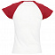 Футболка женская MILKY 150, белая с красным с логотипом в Балашихе заказать по выгодной цене в кибермаркете AvroraStore