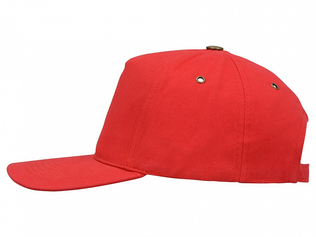 Бейсболка New York  5-ти панельная  с металлической застежкой и фурнитурой, красный с логотипом в Балашихе заказать по выгодной цене в кибермаркете AvroraStore