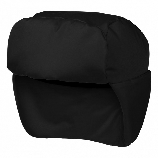 Шапка-ушанка Shelter, черная с логотипом в Балашихе заказать по выгодной цене в кибермаркете AvroraStore