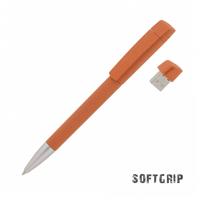 Ручка с флеш-картой USB 8GB «TURNUSsoftgrip M» с логотипом в Балашихе заказать по выгодной цене в кибермаркете AvroraStore
