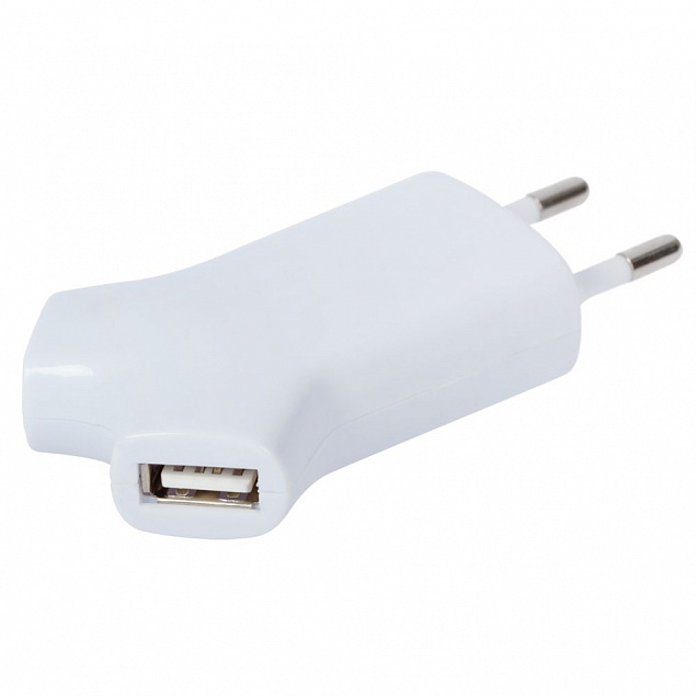 Сетевое зарядное устройство Uniscend Double USB, белое с логотипом в Балашихе заказать по выгодной цене в кибермаркете AvroraStore
