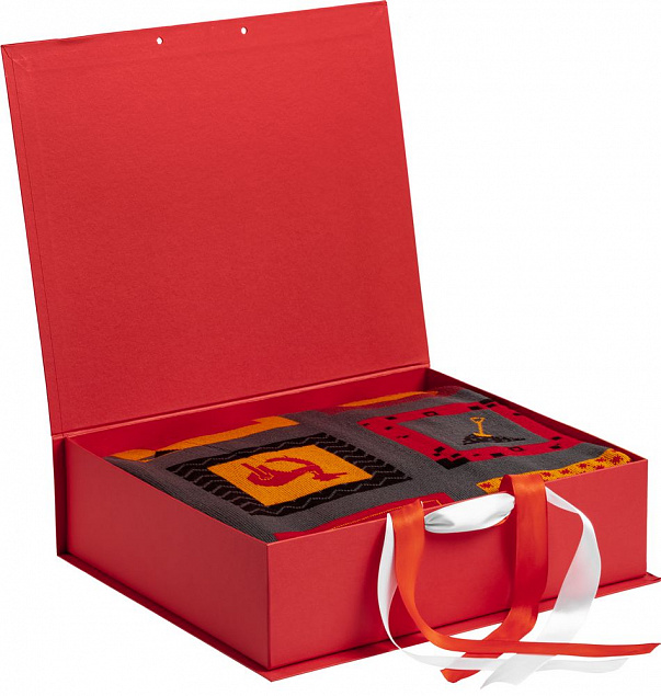 Коробка на лентах Tie Up, красная с логотипом в Балашихе заказать по выгодной цене в кибермаркете AvroraStore