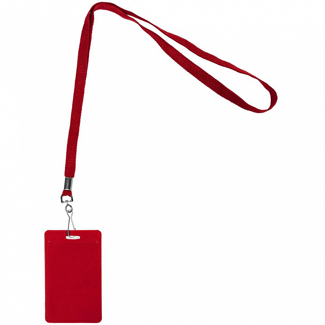 Лента с карабином Colorplan, красная с логотипом в Балашихе заказать по выгодной цене в кибермаркете AvroraStore