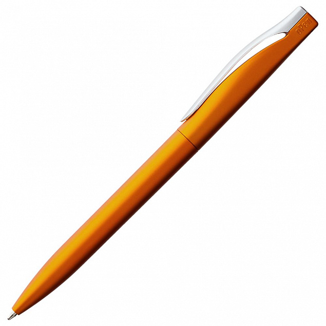 Ручка шариковая Pin Silver, оранжевая с логотипом в Балашихе заказать по выгодной цене в кибермаркете AvroraStore