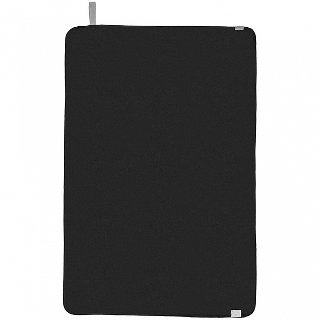 Спортивное полотенце Vigo Medium, черное с логотипом в Балашихе заказать по выгодной цене в кибермаркете AvroraStore