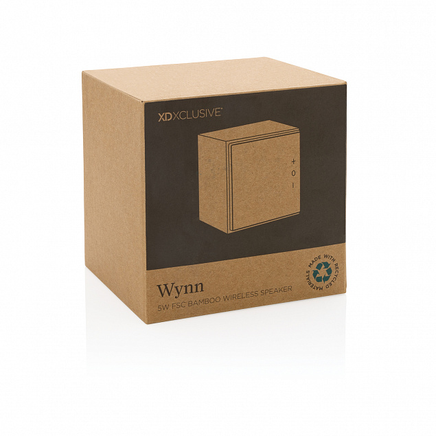 Беспроводная колонка Wynn из бамбука FSC®, 5 Вт с логотипом в Балашихе заказать по выгодной цене в кибермаркете AvroraStore
