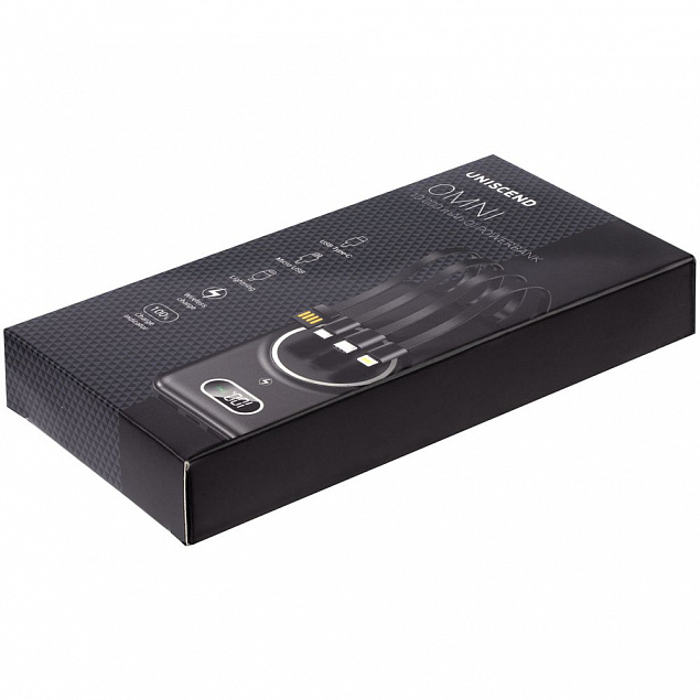 Внешний аккумулятор Omni Qi 10000 мАч, черный с логотипом в Балашихе заказать по выгодной цене в кибермаркете AvroraStore