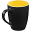 Кружка Bright Tulip, матовая, черная с желтым с логотипом в Балашихе заказать по выгодной цене в кибермаркете AvroraStore