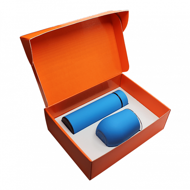 Набор Hot Box C (софт-тач) W, голубой с логотипом в Балашихе заказать по выгодной цене в кибермаркете AvroraStore