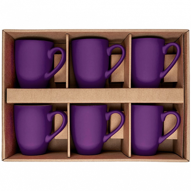 Набор кружек Good Morning c покрытием софт-тач, фиолетовый с логотипом в Балашихе заказать по выгодной цене в кибермаркете AvroraStore