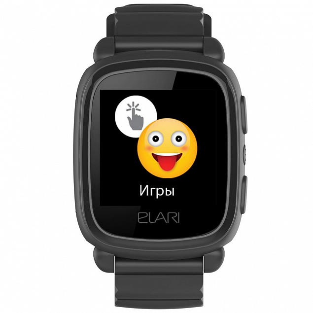 Умные часы для детей Elari KidPhone 2, черные с логотипом в Балашихе заказать по выгодной цене в кибермаркете AvroraStore