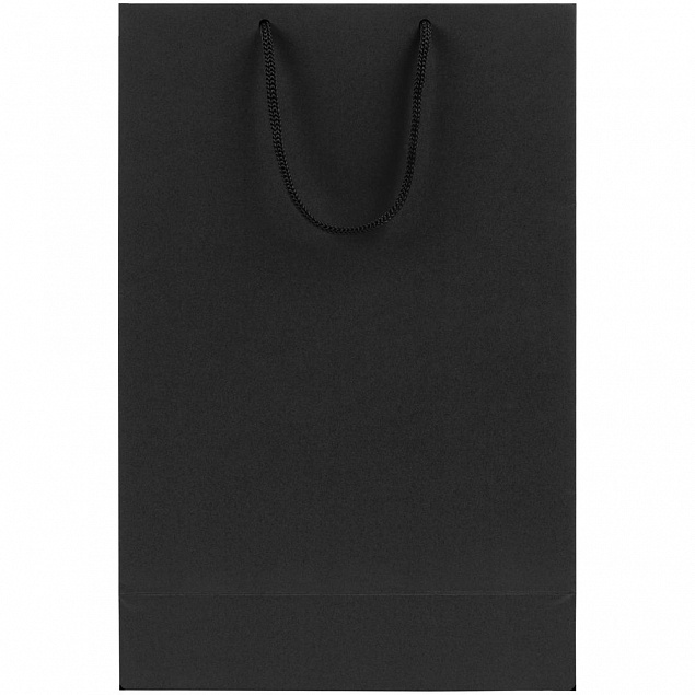 Пакет бумажный Porta, средний, черный с логотипом в Балашихе заказать по выгодной цене в кибермаркете AvroraStore