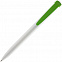 Ручка шариковая Favorite, белая с зеленым с логотипом в Балашихе заказать по выгодной цене в кибермаркете AvroraStore