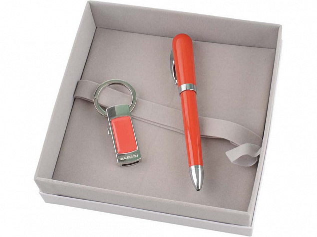 Набор: брелок с USB-флешкой на 4 Гб, ручка шариковая с логотипом в Балашихе заказать по выгодной цене в кибермаркете AvroraStore