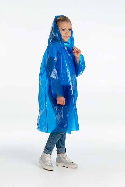 Дождевик-плащ детский BrightWay Kids, синий с логотипом в Балашихе заказать по выгодной цене в кибермаркете AvroraStore