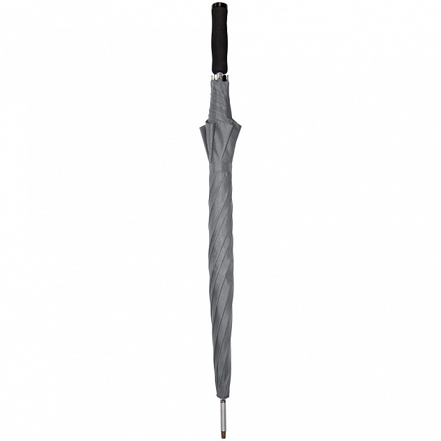 Зонт-трость Alu Golf AC, серый с логотипом в Балашихе заказать по выгодной цене в кибермаркете AvroraStore