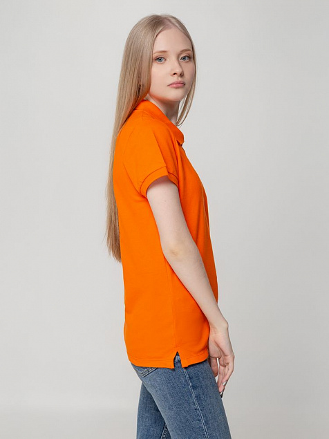 Рубашка поло женская Virma Lady, оранжевая с логотипом в Балашихе заказать по выгодной цене в кибермаркете AvroraStore