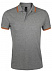 Рубашка поло мужская PASADENA MEN 200 с контрастной отделкой, серый меланж c оранжевым с логотипом в Балашихе заказать по выгодной цене в кибермаркете AvroraStore