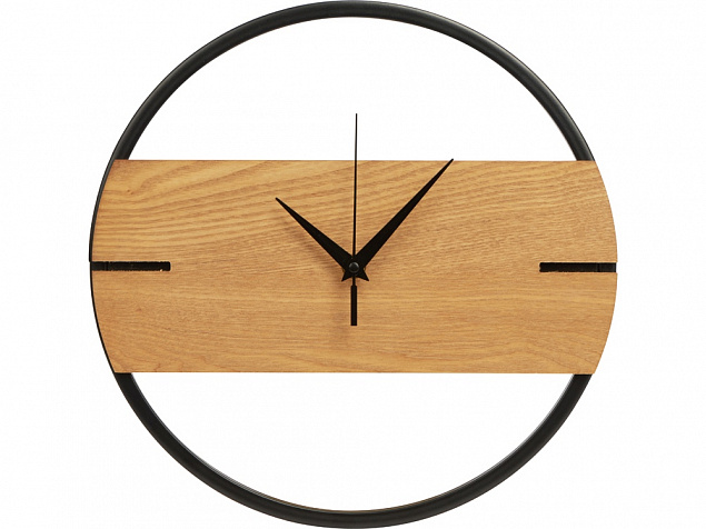 Деревянные часы с металлическим ободом «Time Wheel» с логотипом в Балашихе заказать по выгодной цене в кибермаркете AvroraStore