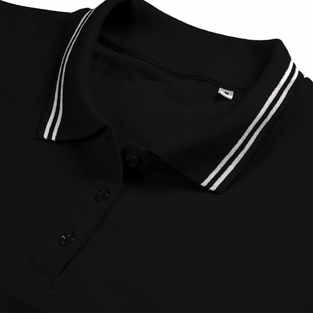 Рубашка поло женская Virma Stripes Lady, черная с логотипом в Балашихе заказать по выгодной цене в кибермаркете AvroraStore
