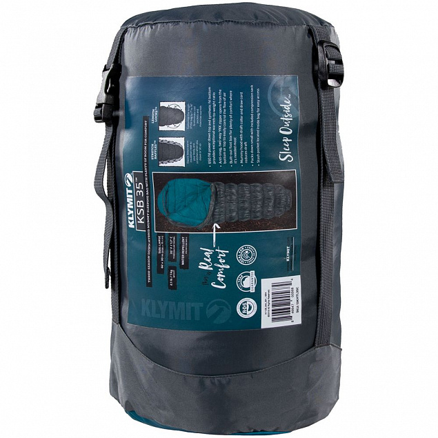 Спальный мешок Klymit KSB 35, серо-голубой с логотипом в Балашихе заказать по выгодной цене в кибермаркете AvroraStore