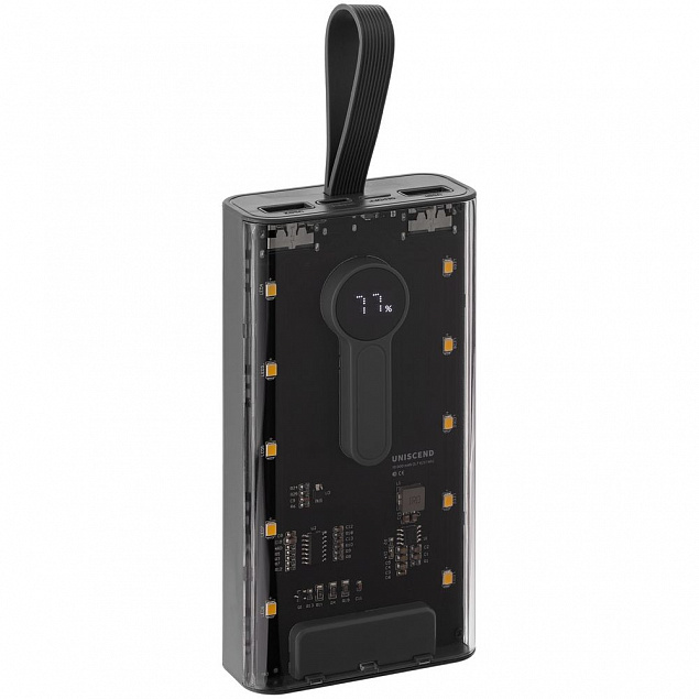 Аккумулятор Trellis Digital 10000 мАч, темно-серый с логотипом в Балашихе заказать по выгодной цене в кибермаркете AvroraStore
