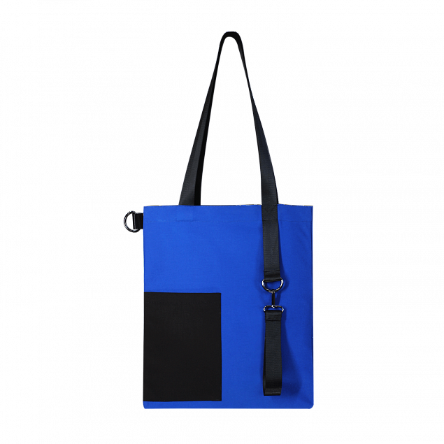 Шоппер Superbag Color (синий с чёрным) с логотипом в Балашихе заказать по выгодной цене в кибермаркете AvroraStore