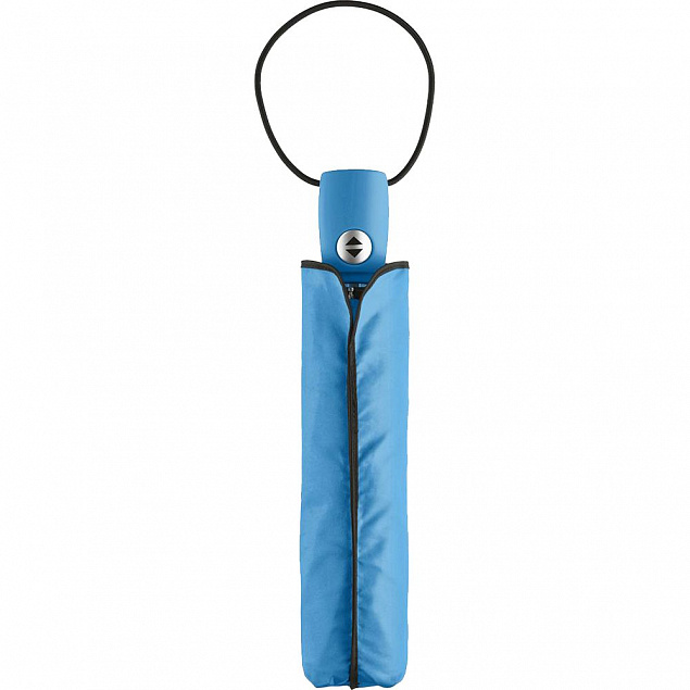 Зонт складной AOC, голубой с логотипом в Балашихе заказать по выгодной цене в кибермаркете AvroraStore