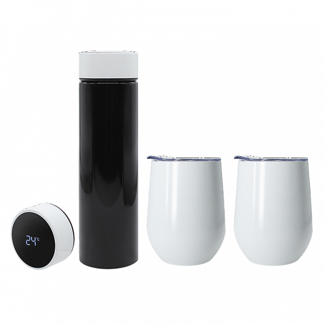 Набор Hot Box Duo C2B white (черный с белым) с логотипом в Балашихе заказать по выгодной цене в кибермаркете AvroraStore