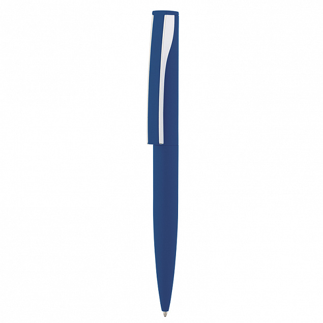 Ручка шариковая "Dial", темно-синий/серебристый, покрытие soft touch с логотипом в Балашихе заказать по выгодной цене в кибермаркете AvroraStore
