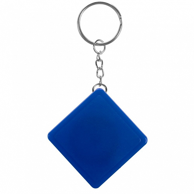 Брелок с рулеткой Square ver.2, синий с логотипом в Балашихе заказать по выгодной цене в кибермаркете AvroraStore