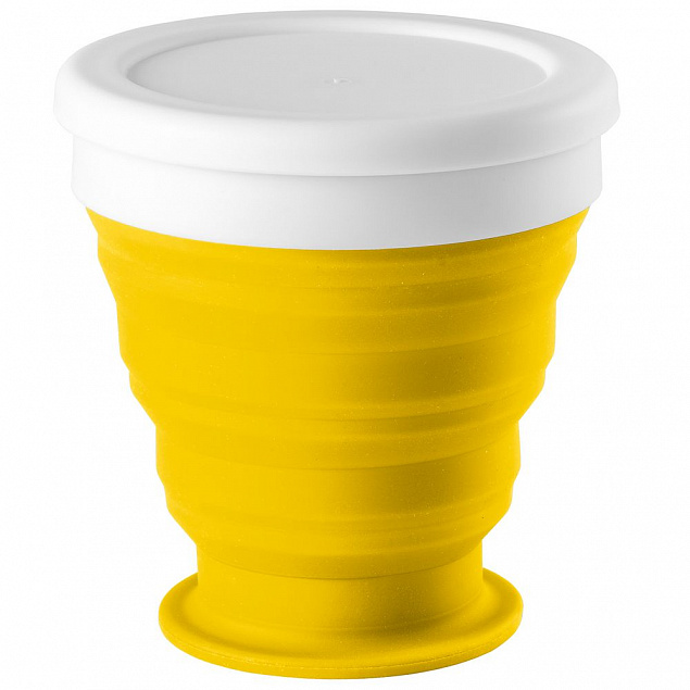 Складной стакан Astrada, желтый с логотипом в Балашихе заказать по выгодной цене в кибермаркете AvroraStore