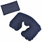 Подушка надувная дорожная в футляре; синий;  с логотипом в Балашихе заказать по выгодной цене в кибермаркете AvroraStore