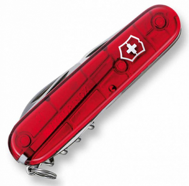 Офицерский нож Spartan 91, прозрачный красный с логотипом в Балашихе заказать по выгодной цене в кибермаркете AvroraStore