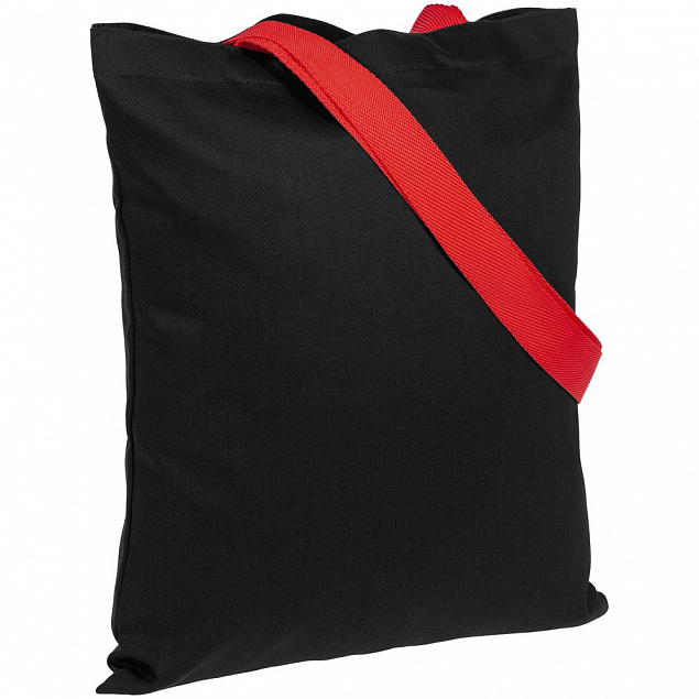 Холщовая сумка BrighTone, черная с красными ручками с логотипом в Балашихе заказать по выгодной цене в кибермаркете AvroraStore