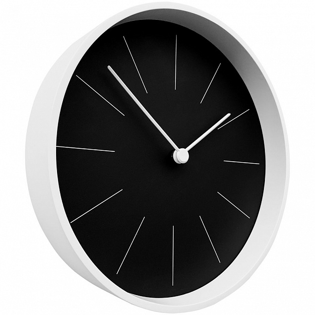 Часы настенные Neo, черные с белым с логотипом в Балашихе заказать по выгодной цене в кибермаркете AvroraStore