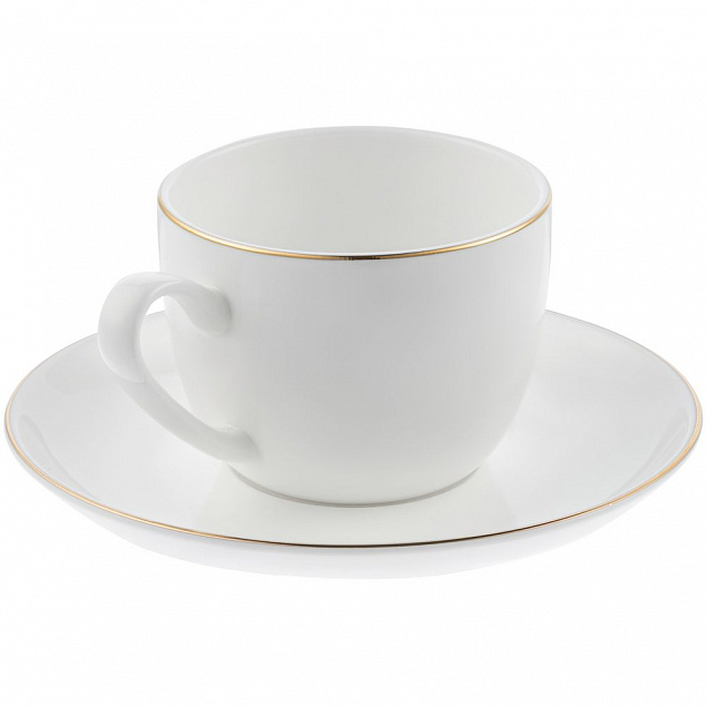 Кофейная пара Mansion Select, белая с золотистой отводкой с логотипом в Балашихе заказать по выгодной цене в кибермаркете AvroraStore