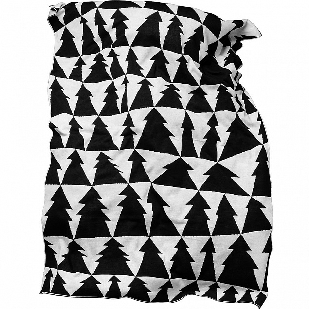 Плед «Танцующий лес», черно-белый с логотипом в Балашихе заказать по выгодной цене в кибермаркете AvroraStore