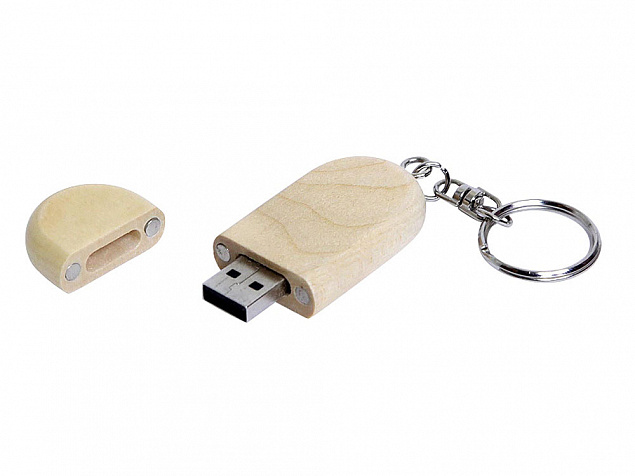 USB 2.0- флешка на 8 Гб овальной формы и колпачком с магнитом с логотипом в Балашихе заказать по выгодной цене в кибермаркете AvroraStore
