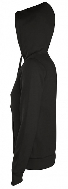 Толстовка женская на молнии с капюшоном Seven Women, серый меланж с логотипом в Балашихе заказать по выгодной цене в кибермаркете AvroraStore