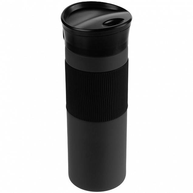 Термостакан Tralee XL, черный с логотипом в Балашихе заказать по выгодной цене в кибермаркете AvroraStore