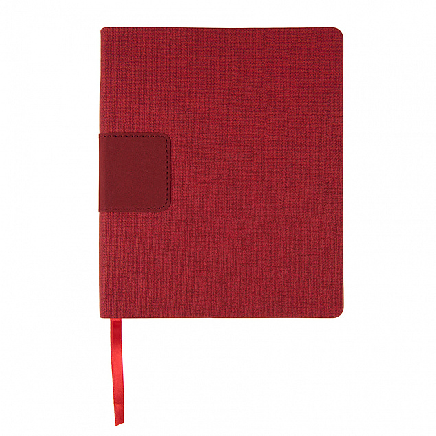 Бизнес-блокнот "Tweedi", 150х180 мм, красный, кремовая бумага, гибкая обложка, в линейку с логотипом в Балашихе заказать по выгодной цене в кибермаркете AvroraStore