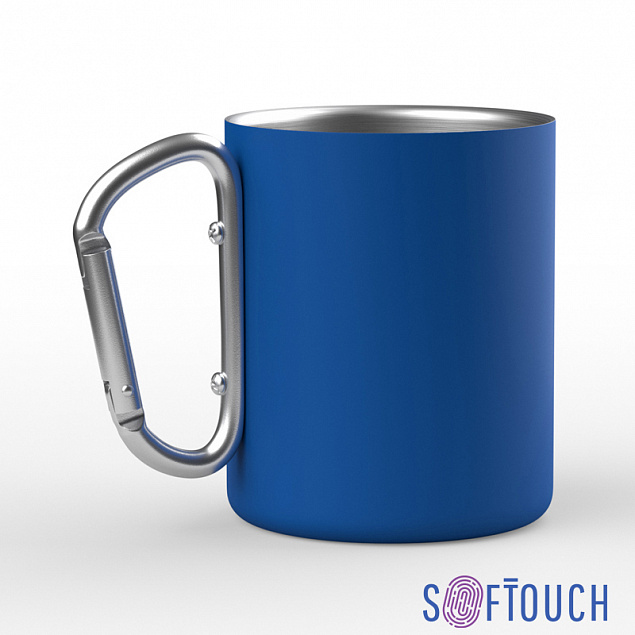 Металлическая кружка с покрытием soft touch, 0,3 л, синий с логотипом в Балашихе заказать по выгодной цене в кибермаркете AvroraStore