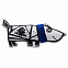 Игрушка «Собака в шарфе», большая, белая с синим с логотипом в Балашихе заказать по выгодной цене в кибермаркете AvroraStore