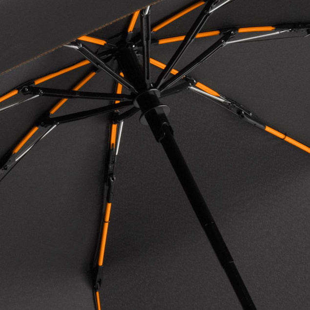 Зонт складной AOC Mini с цветными спицами, оранжевый с логотипом в Балашихе заказать по выгодной цене в кибермаркете AvroraStore