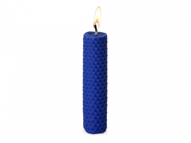 Свеча из вощины 3 х 12,5 см с деревянным ярлыком, синий с логотипом в Балашихе заказать по выгодной цене в кибермаркете AvroraStore