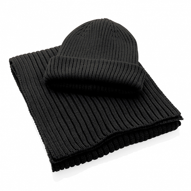 Вязаный шарф Impact из Polylana® AWARE™, 180x25 см с логотипом в Балашихе заказать по выгодной цене в кибермаркете AvroraStore