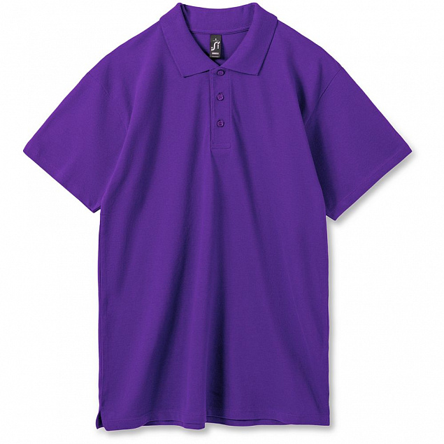 Рубашка поло мужская SUMMER 170, темно-фиолетовая с логотипом в Балашихе заказать по выгодной цене в кибермаркете AvroraStore